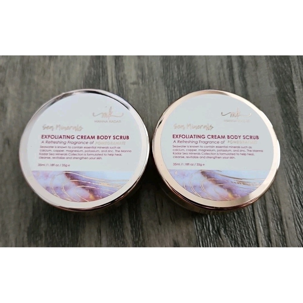 2 MANNA KADAR Sea Minerals Exfoliating Cream Body Scrub – Pomegranate – 35 mL